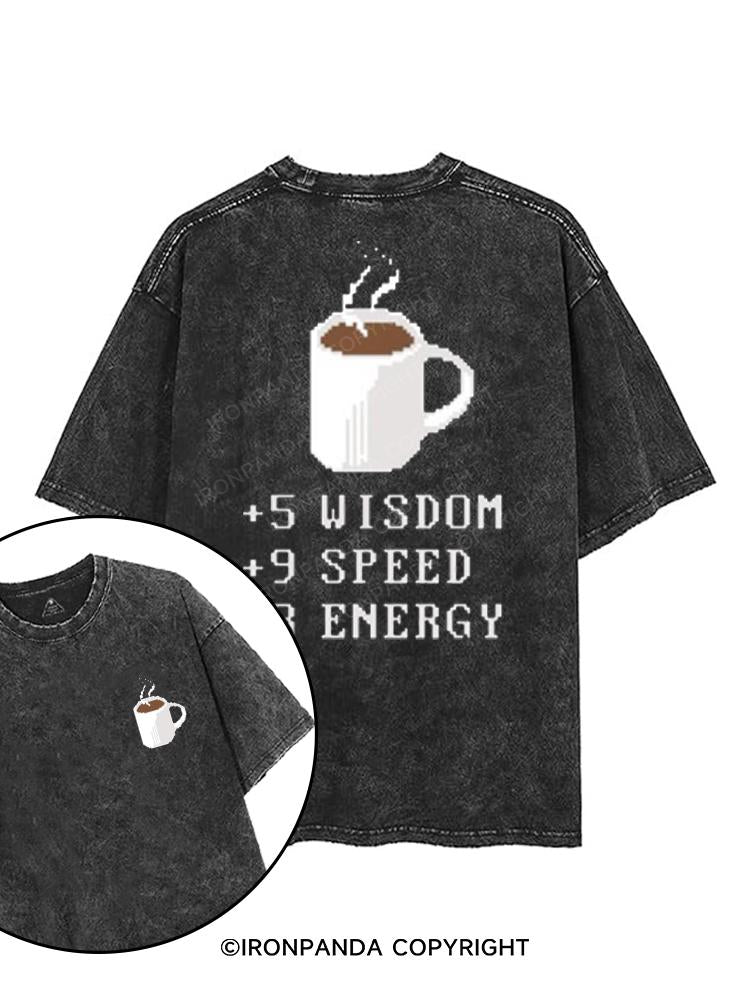 DRINKING COFFEE +8 ENERGY printed Gym Shirt