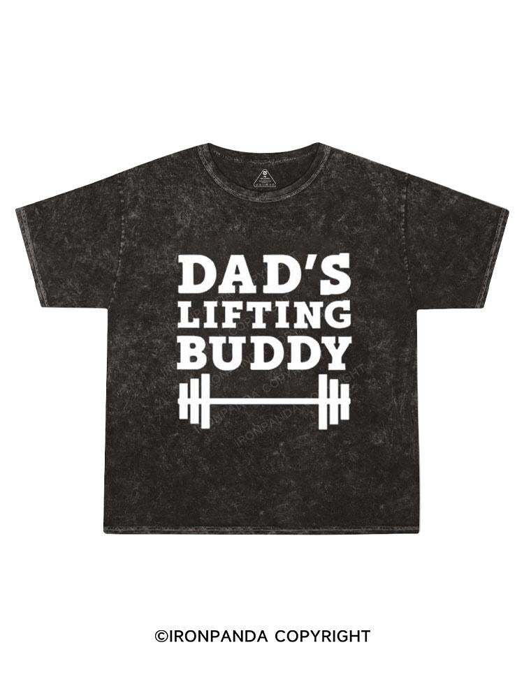 Dad’s Lifting Buddy Kids Washed T-Shirt