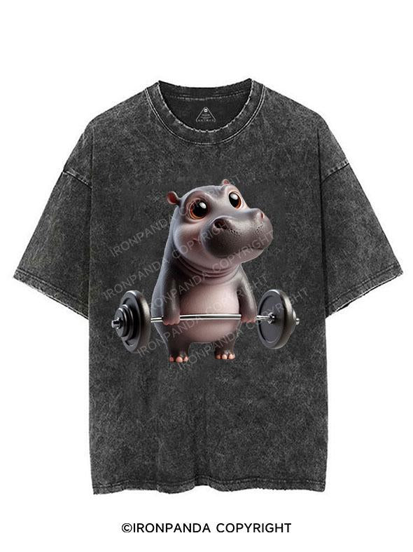 HIPPO LIFTING LIKE A BOSS VINTAGE GYM SHIRT