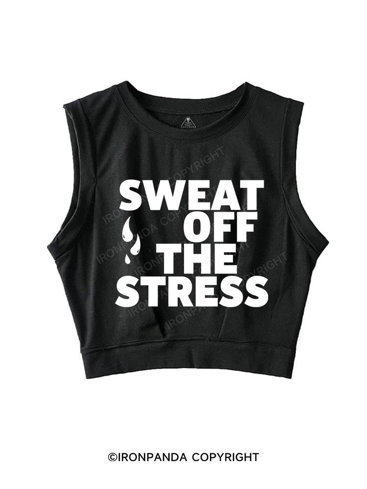 SWEAT OFF THE STRESS SLEEVELESS CROP TOPS