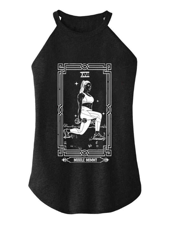 THE MUSCLE MOMMY TAROT CARD ROCKER COTTON TANK