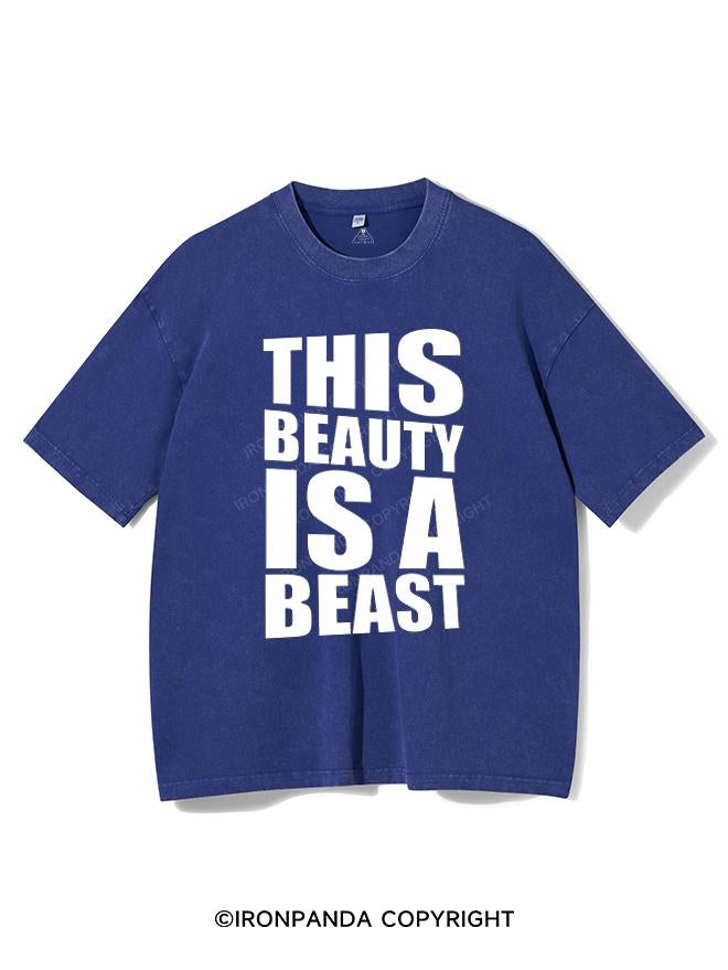 THIS BEAUTY IS A BEAST VINTAGE GYM SHIRT