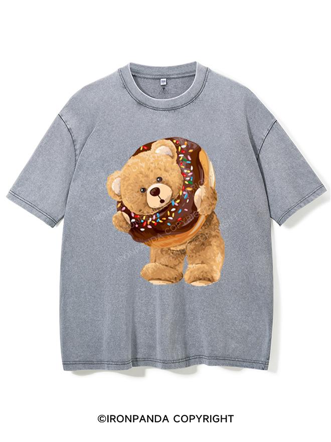 DOUGHNUT BLING ON THE TEDDY VINTAGE GYM SHIRT