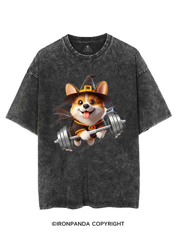 HALLOWEEN CORGI VINTAGE GYM SHIRT