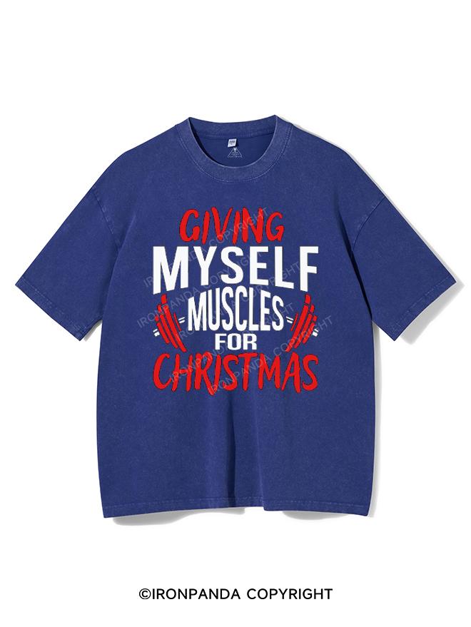 GIVING MYSELF MUSCLES FOR CHRISTMAS VINTAGE GYM SHIRT