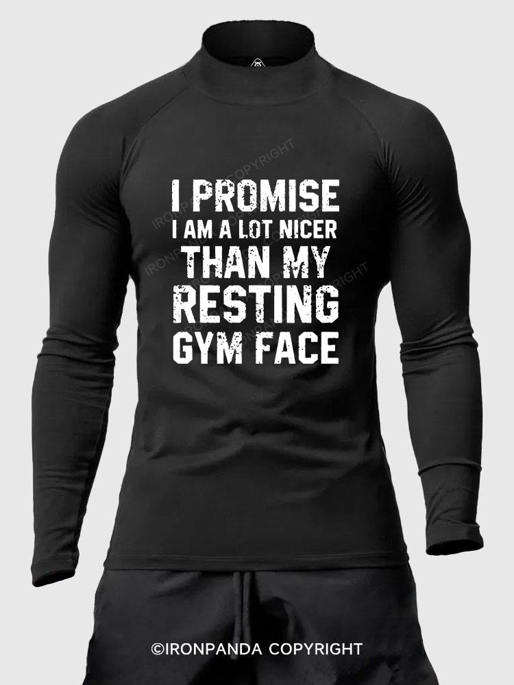 Nicer Than My Resting GYM Face Men's Fitted Mock