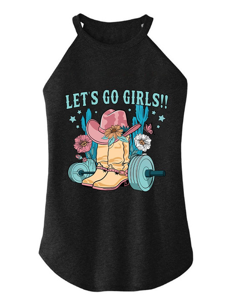 LET'S GO GIRLS TRI ROCKER COTTON TANK