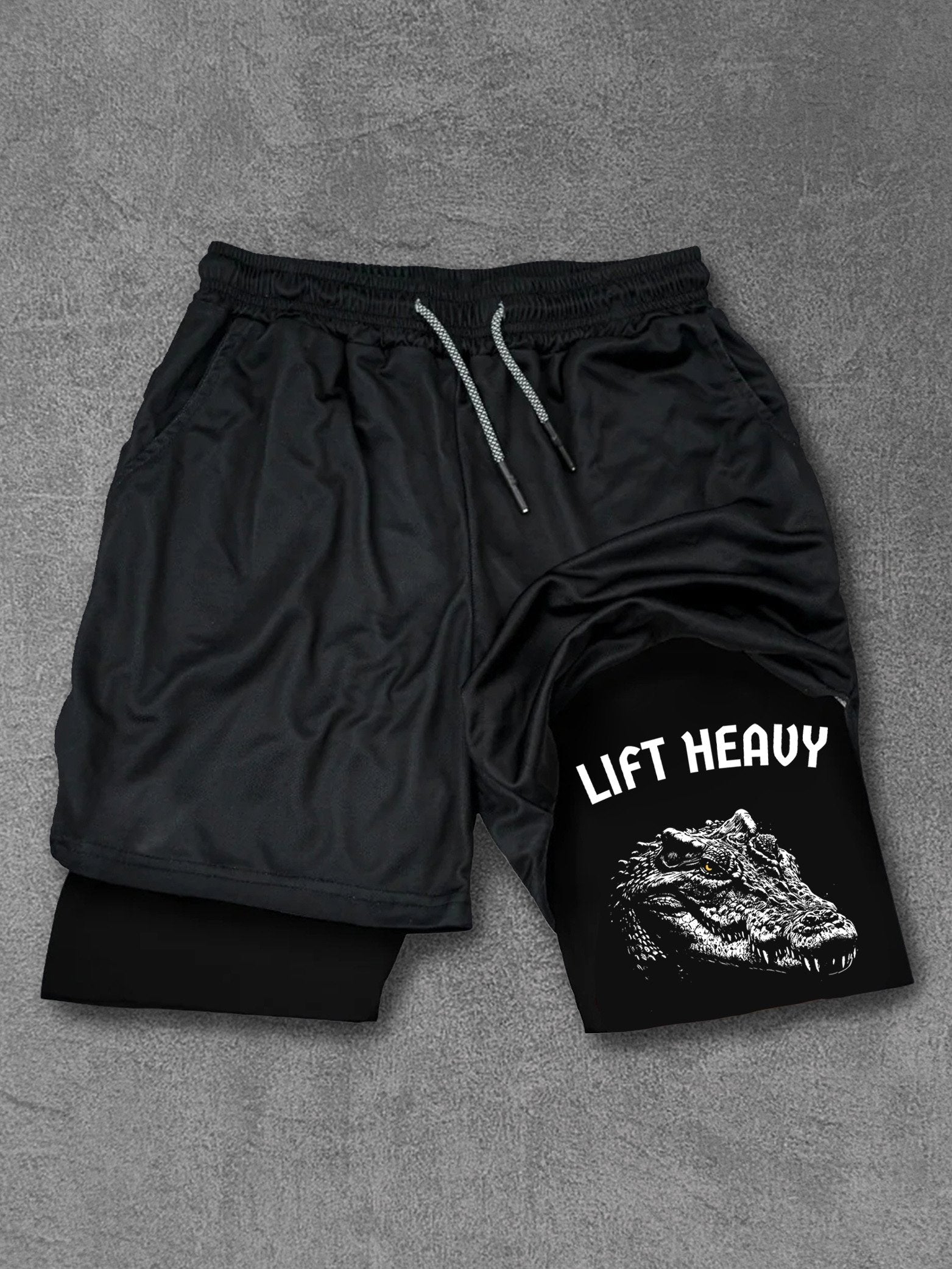 lift heavy crocodile Performance Training Shorts