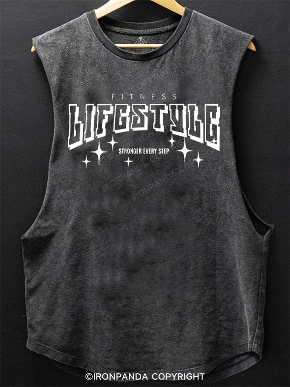 Fitness Lifestyle - Stronger Every Step SCOOP BOTTOM COTTON TANK