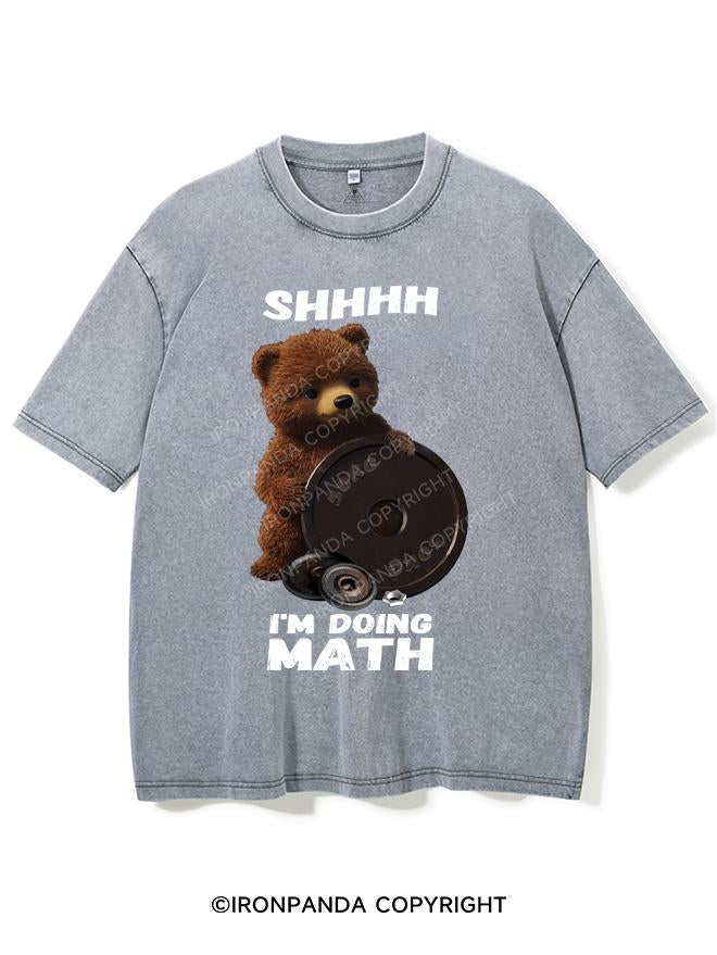 SHHHH I'M DOING MATH BROWN BEAR VINTAGE GYM SHIRT