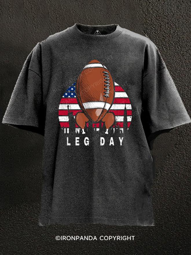 American Football Turkey Leg Day Washed Gym Shirt