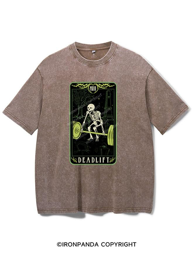 DEADLIFT SKELETON TAROT VINTAGE GYM SHIRT