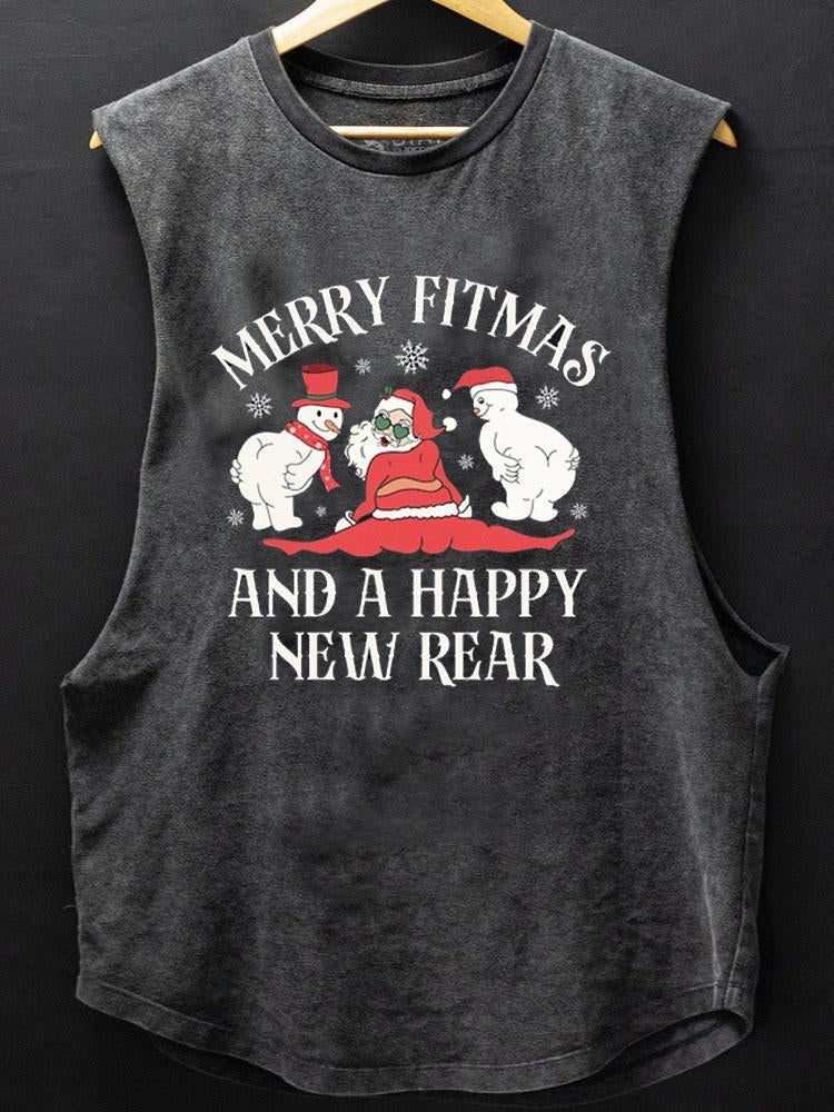 MERRY FITMAS AND A HAPPY NEW REAR SCOOP BOTTOM COTTON TANK