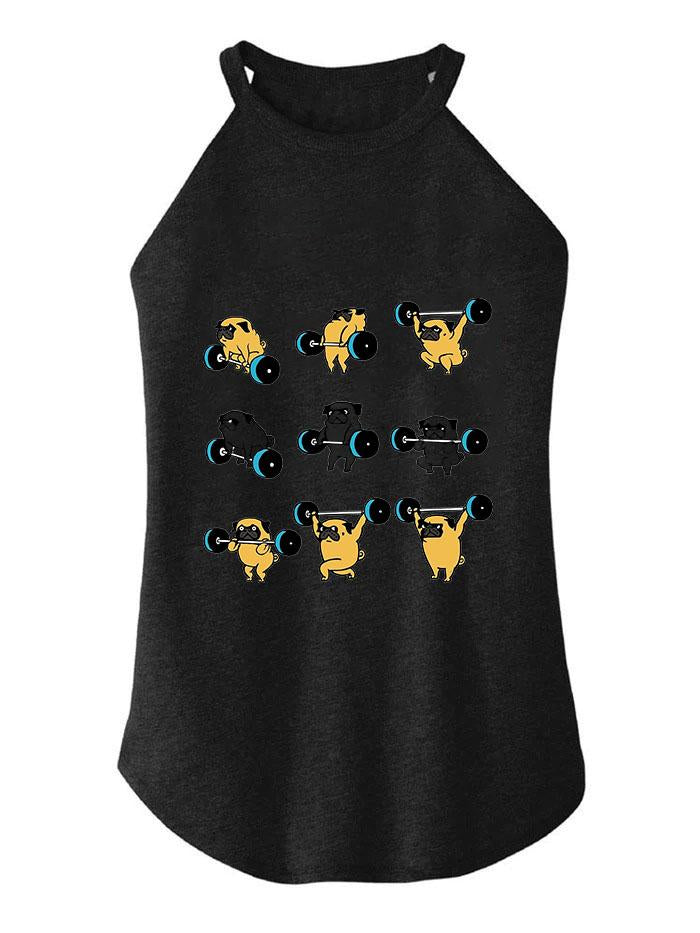 LIFTING PUGS TRI ROCKER COTTON TANK