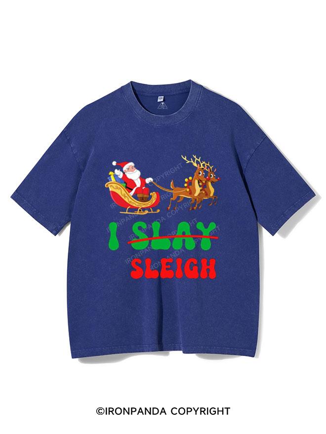 I SLAY SANTA CLAUS SLEIGH  VINTAGE GYM SHIRT