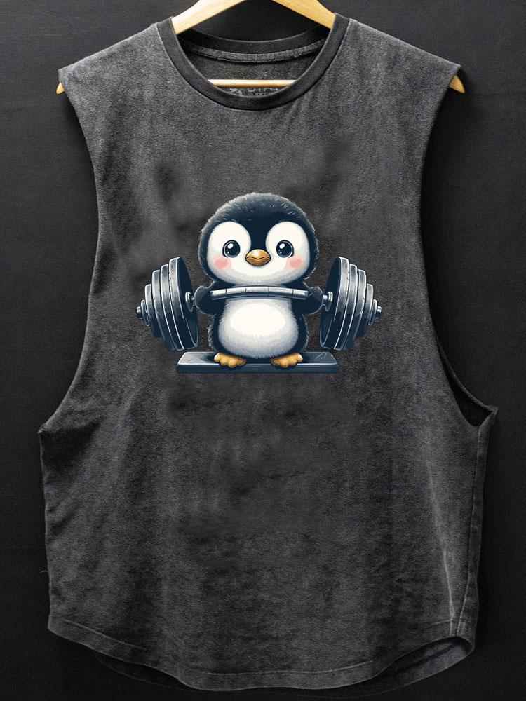 weightlifting penguin SCOOP BOTTOM COTTON TANK