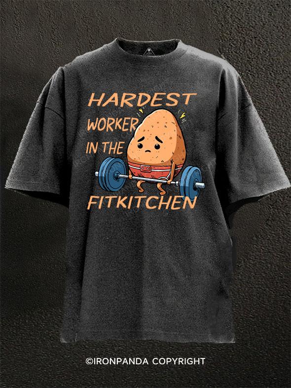 hardest worker in the FitKitchen Washed Gym Shirt