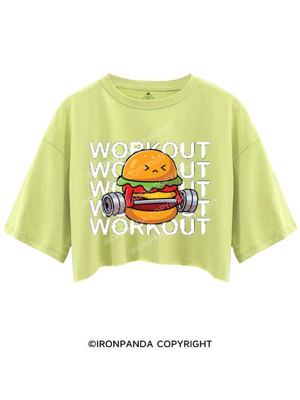 WORKOUT HAMBURGER CROP TOPS