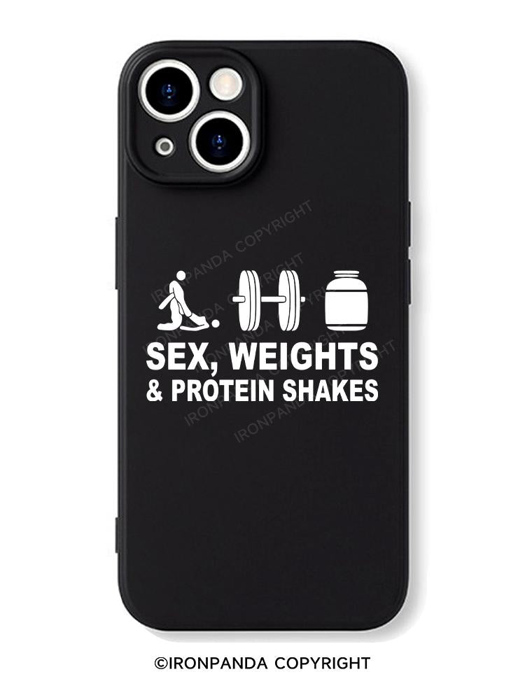 SEX WEIGHTS & PROTEIN SHAKES iPhone Case