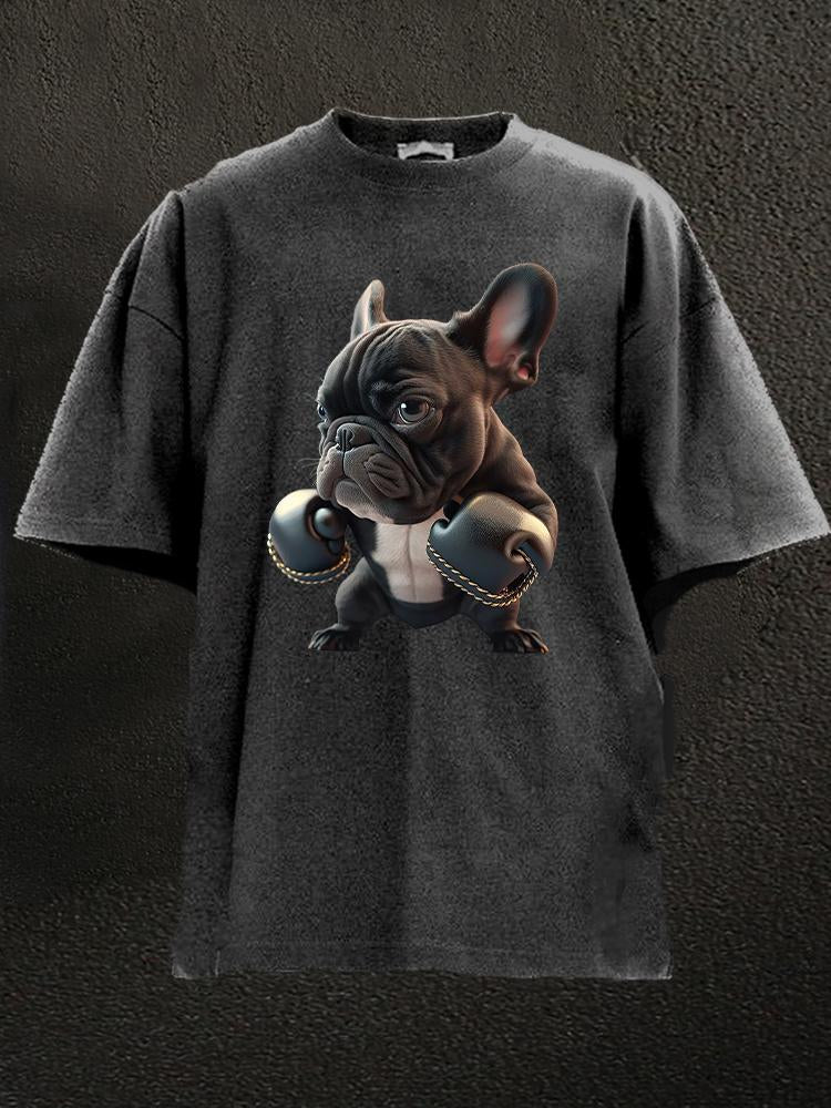 boxer bulldog Washed Gym Shirt