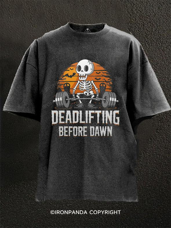 DEADLIFTING BEFORE DAWN Washed Gym Shirt