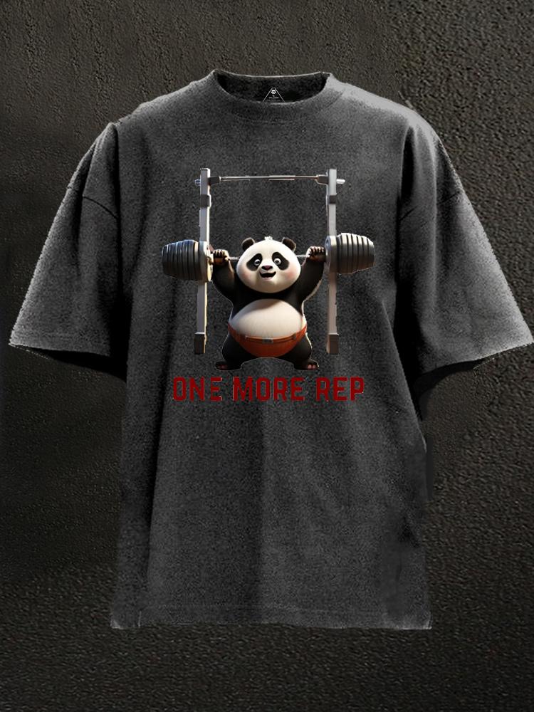 fitness panda doing one more rep Washed Gym Shirt