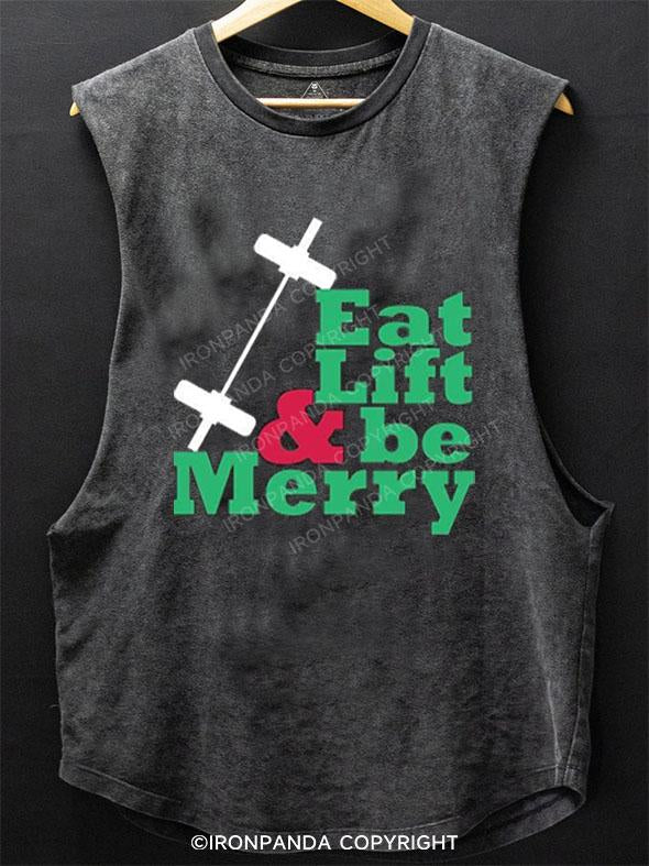 EAT LIFT & BE MERRY SCOOP BOTTOM COTTON TANK