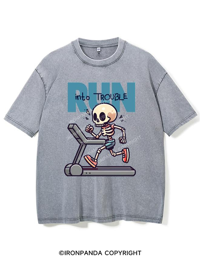 RUN INTO TROUBLE VINTAGE GYM SHIRT