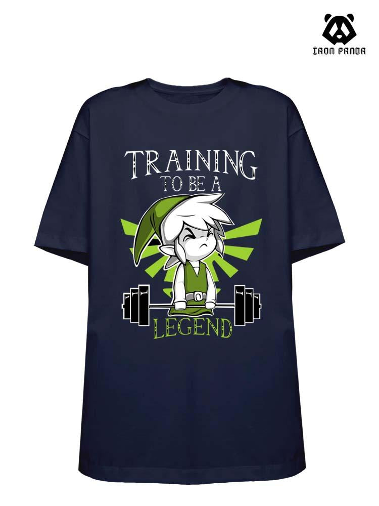 TRAINING TO BE A LEGEND Loose fit cotton  Gym T-shirt