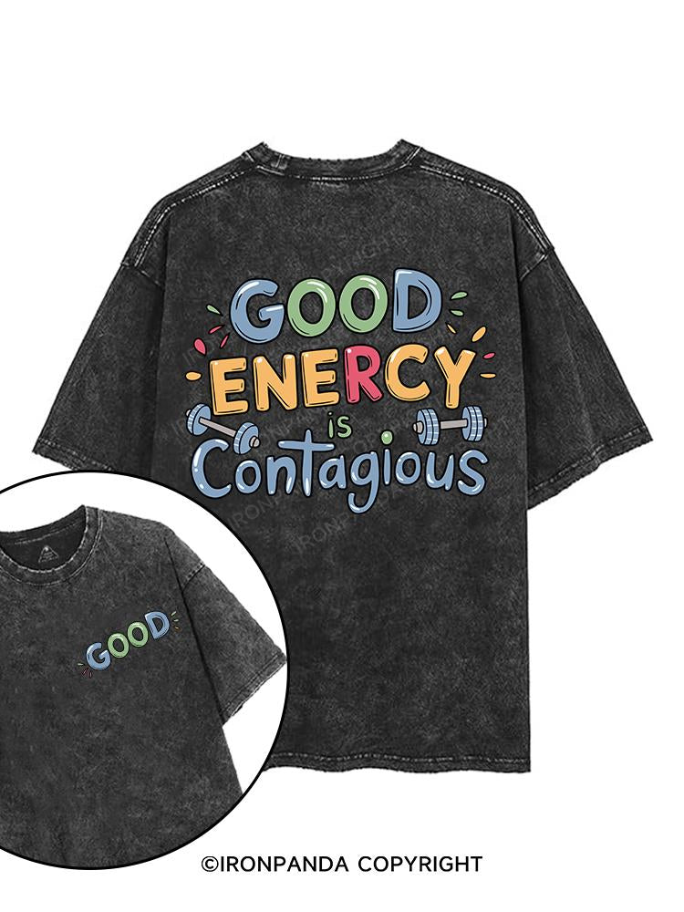 GOOD ENERGY CONTAGIOUS printed Gym Shirt