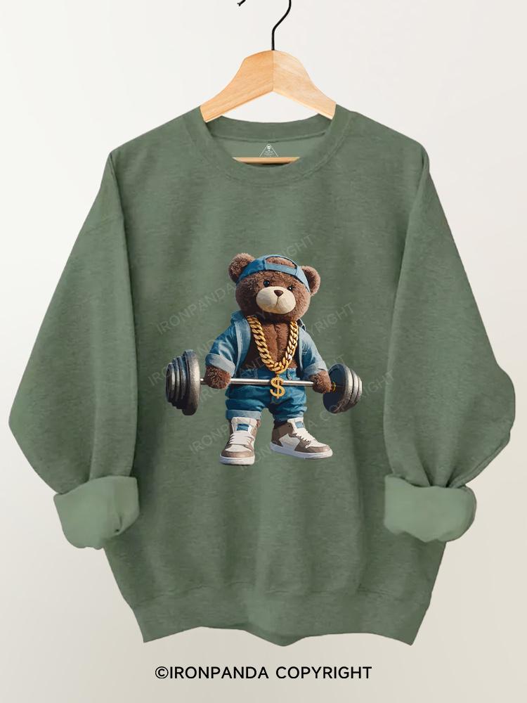 weightlifting toy bear Gym Sweatshirt