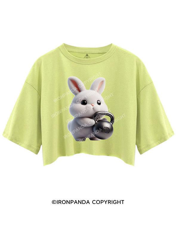 CUTE BUNNY KETTLEBELL VIBES CROP TOPS