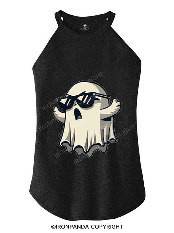 COOL GHOST WITH SUNGLASSES TRI ROCKER COTTON TANK