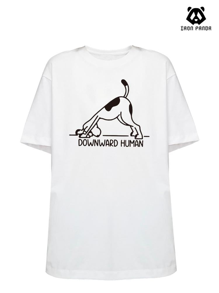 downward human Loose fit cotton  Gym T-shirt