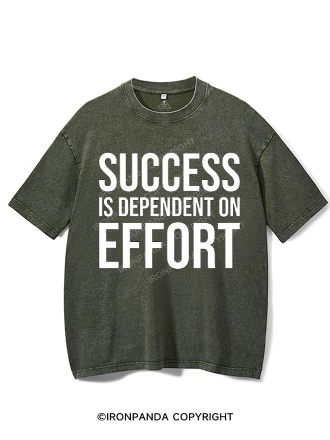 SUCCESS IS DEPENDENT ON EFFORT VINTAGE GYM SHIRT