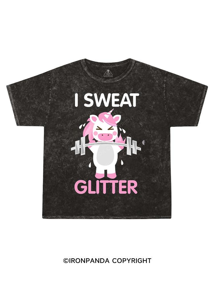 I Sweat Glitter Kids Washed T-Shirt