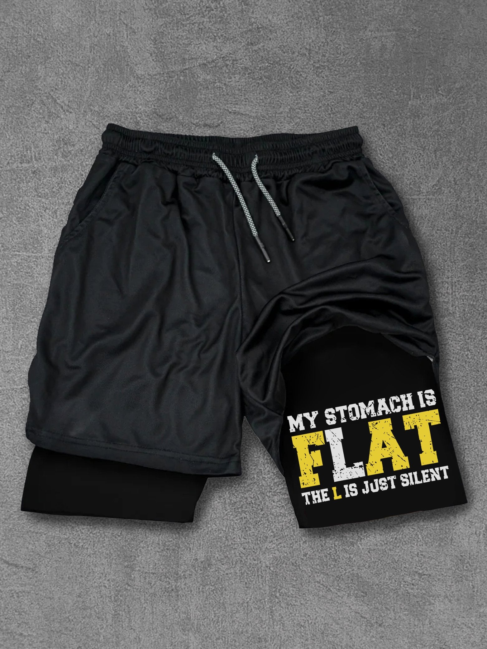 My Stomach Is Flat The L Is Just Silent Performance Training Shorts