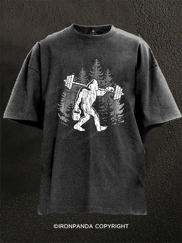 Bigfoot Weight Lifting Washed Gym Shirt