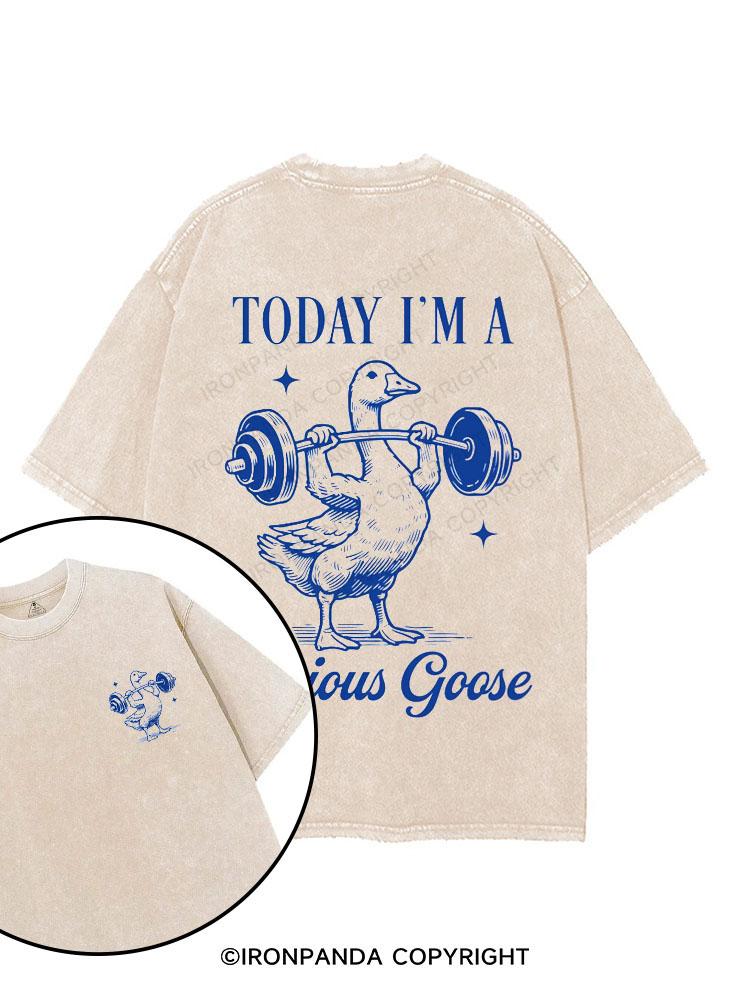 TODAY I'M A Serious Goose printed Gym Shirt