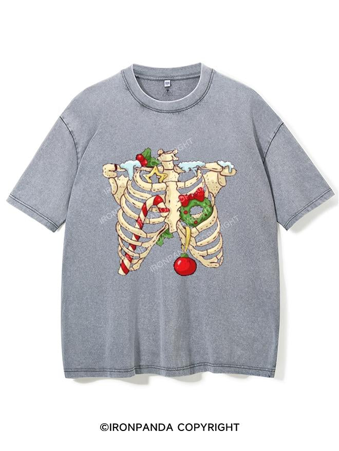 A CHRISTMAS SKELETON VINTAGE GYM SHIRT