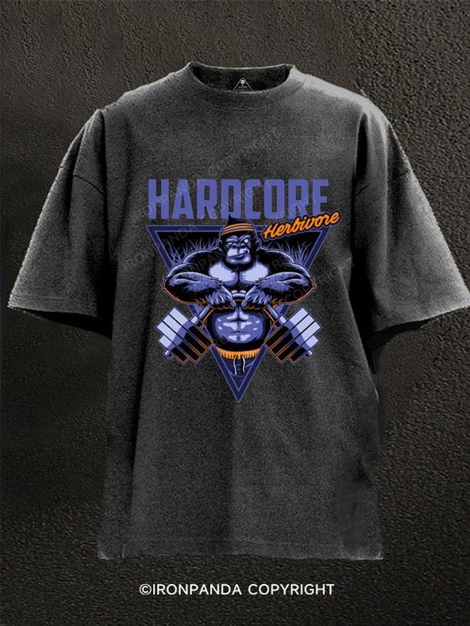 hardcore herbivore gorilla Washed Gym Shirt