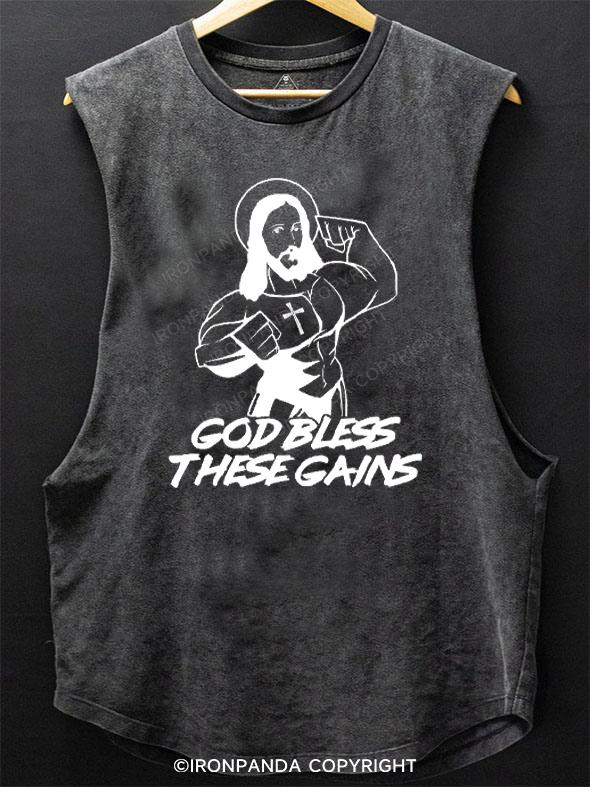 Jesus Weight Lifting SCOOP BOTTOM COTTON TANK