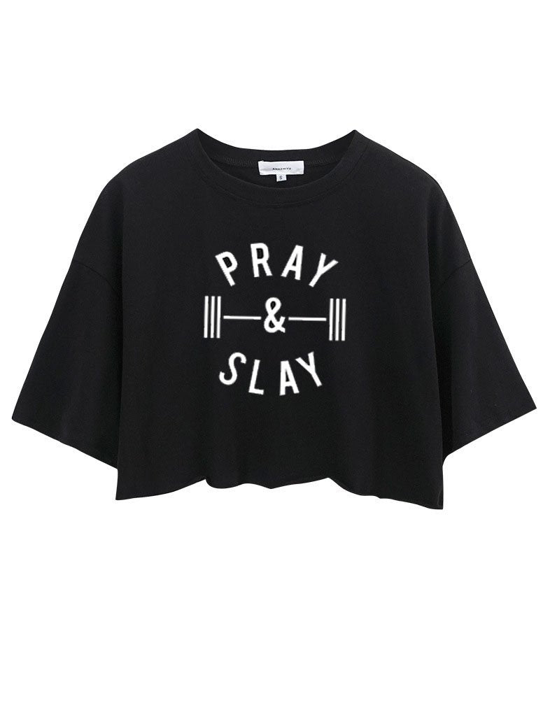 Pray and Slay Crop Tops