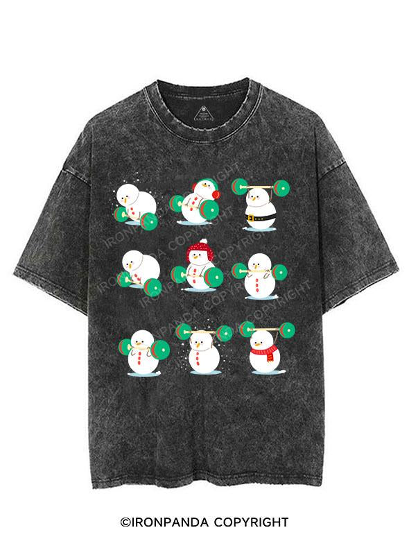 SNOWMAN LIFTING VINTAGE GYM SHIRT