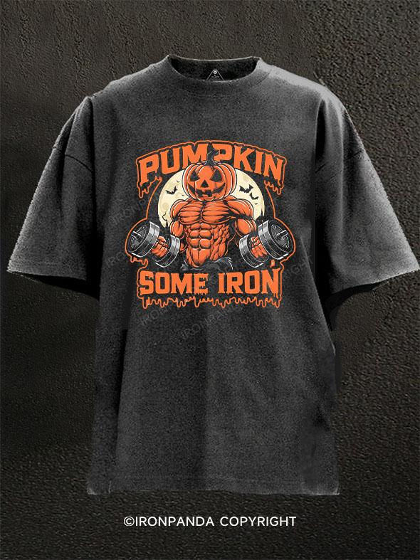 PUMPKIN SOME IRON Washed Gym Shirt