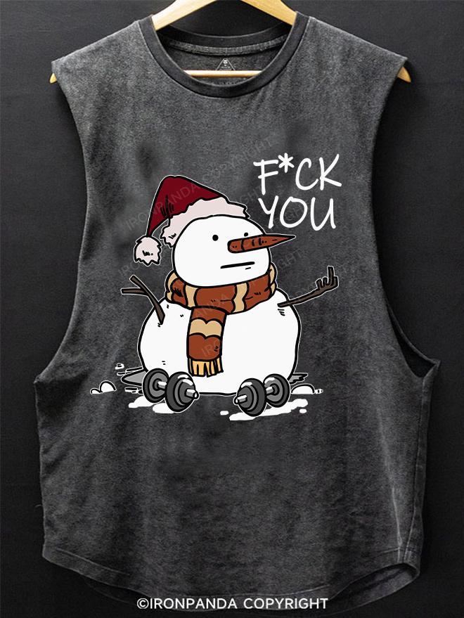 fuck you snowman SCOOP BOTTOM COTTON TANK