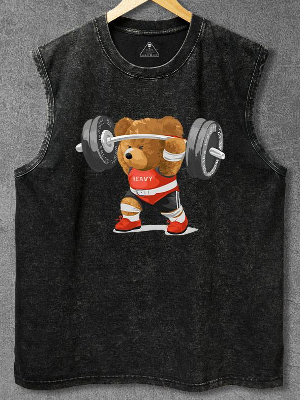 bear weightlifting Washed Gym Tank