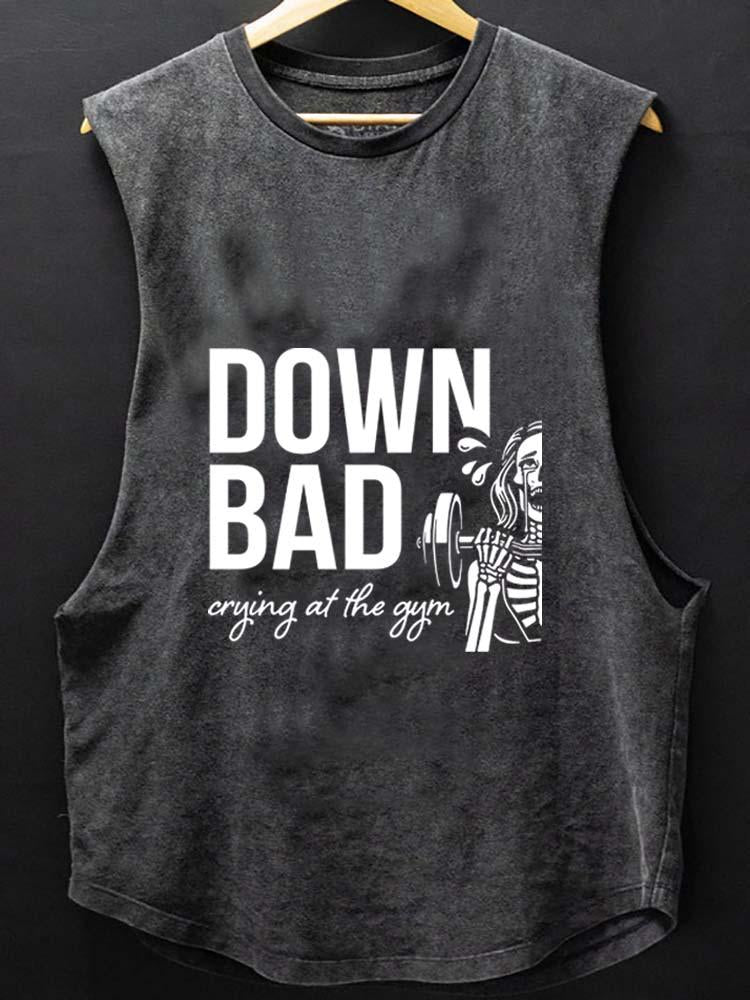 DOWN BAD CRYING AT THE GYM SCOOP BOTTOM COTTON TANK