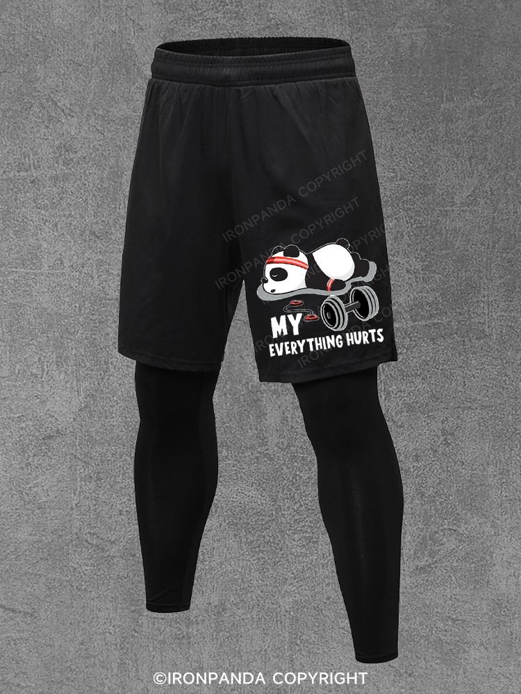 My Everything Hurts Funny Panda Performance Training Pants