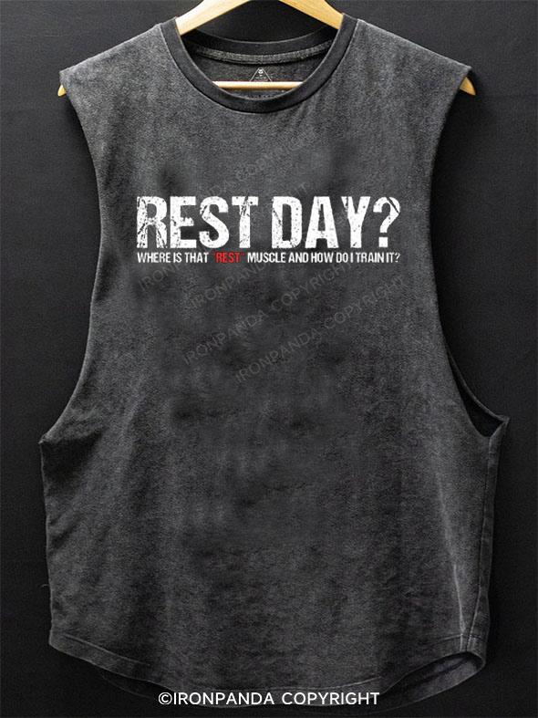 Rest Day A Workout Muscle SCOOP BOTTOM COTTON TANK